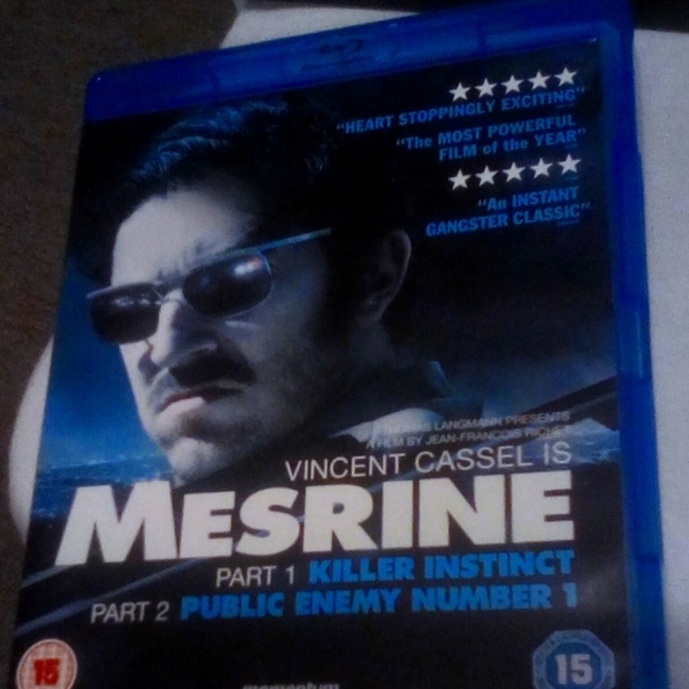 Mesrine  Vincent Cassel  DVD blue ray